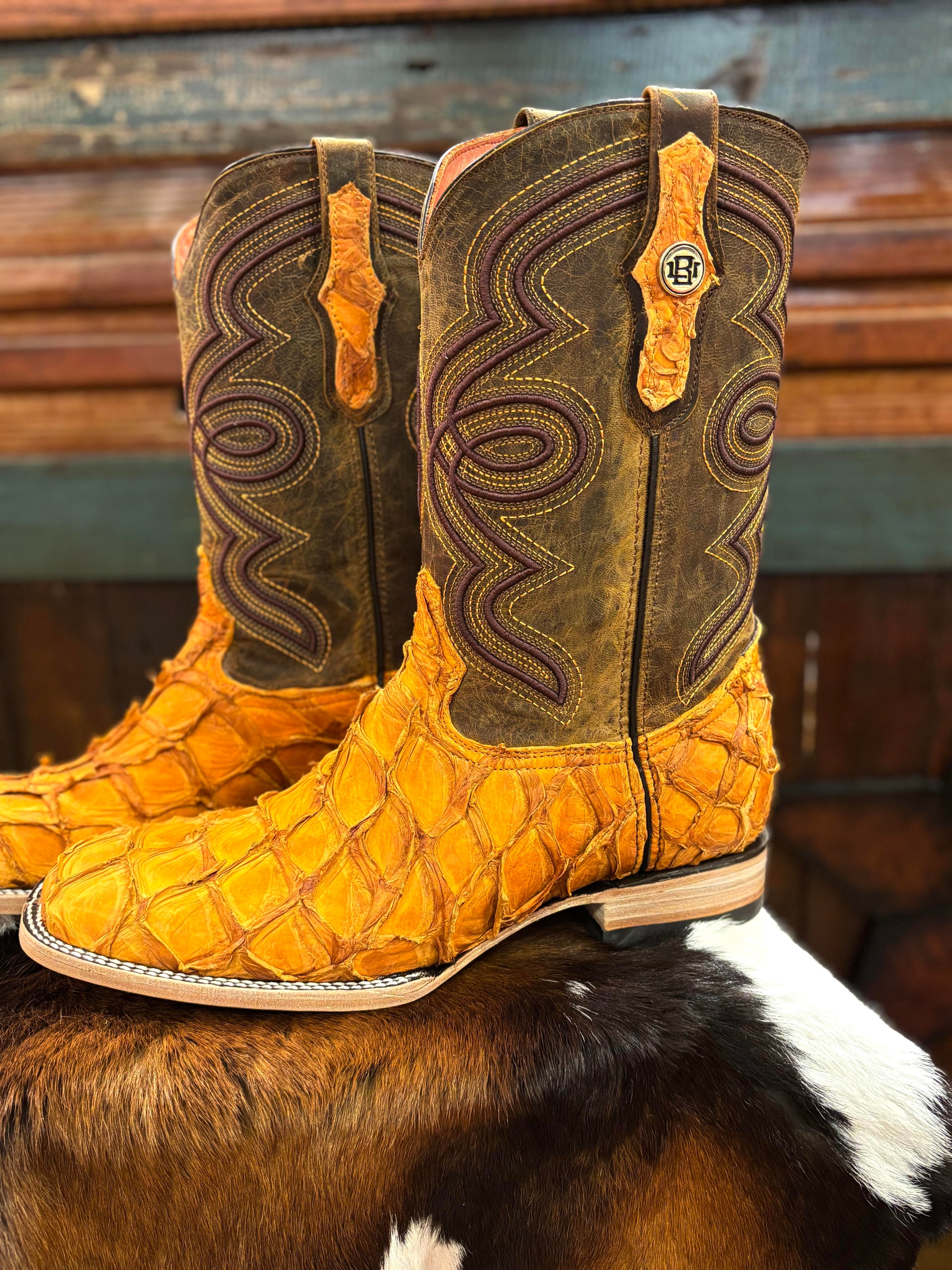 Buckshot Exotic Pirarucu Boot (Brandy) | Branded Starr 
